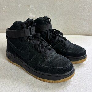 Youth Sz 5 Black Suede Air Force 1 LV8 GS Black Gum | Model 807617-002